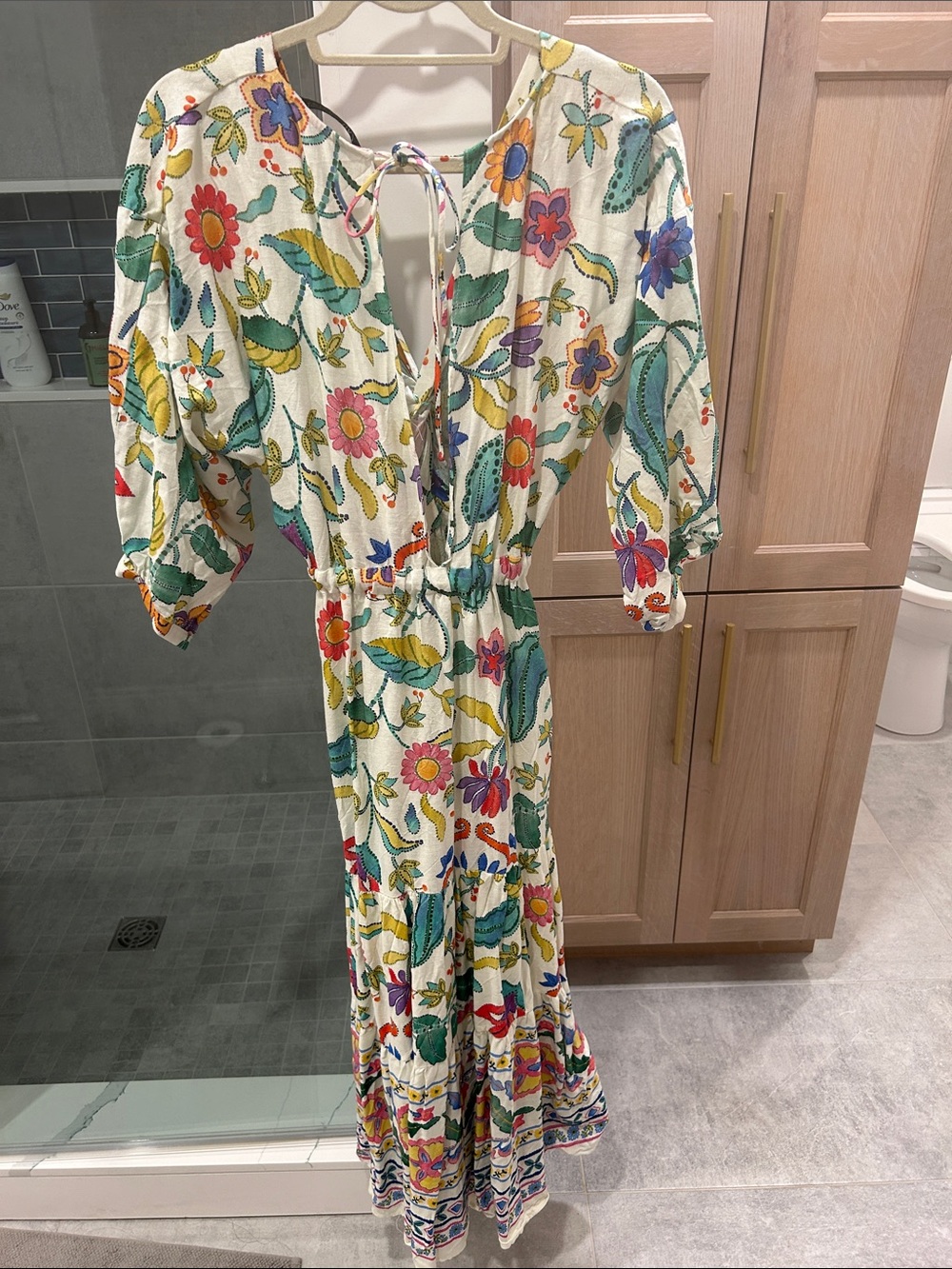 Zara Floral Printed Linen Blend Dress - Picture 4 of 5